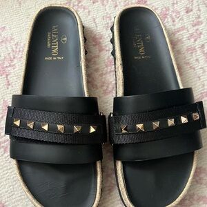 Valentino Garavani Black Studded Sandals